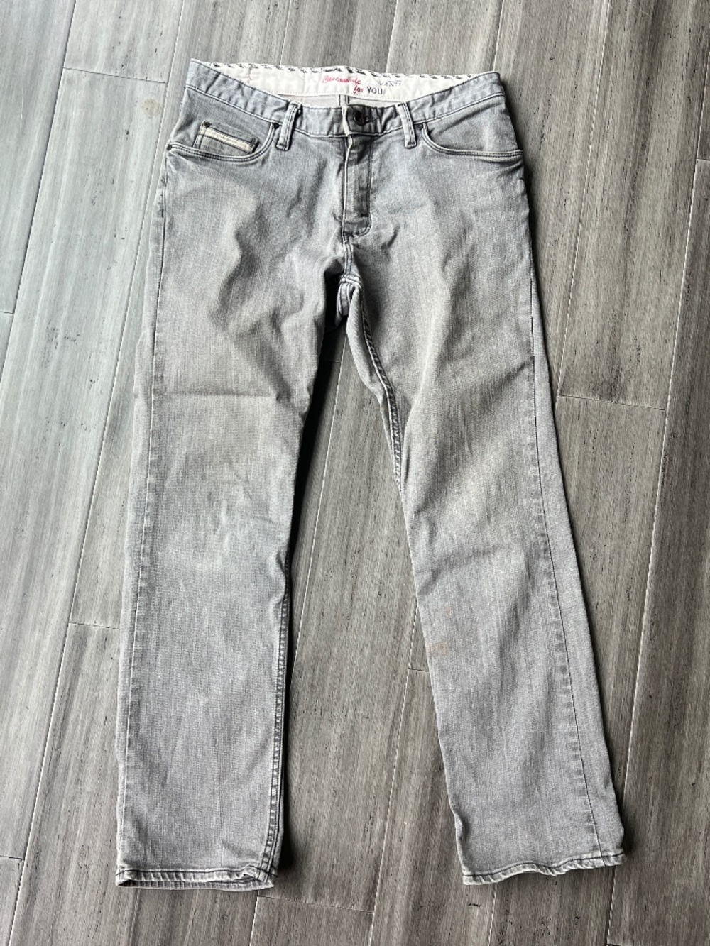 Vans Off the Wall Gray Straight Leg Denim Jeans 30 x 30